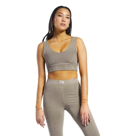 Reebok Women's Taupe Crop Top - Picture 1 of 5